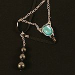 BH125 Men's Egyptian Jewel chain in Silver with Hematite pendant