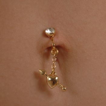 BN11 Gold Cupid non-piercing belly ring
