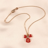 CHC30 wrist/ankle chain red bow in Gold 23-25 cm